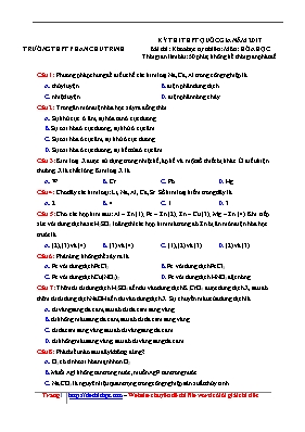 Đề thi thử THPT Quốc gia môn Hóa học năm 2017 - Trường THPT Phan Chu Trinh (Có đáp án)